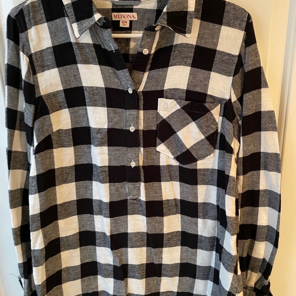 Buffalo plaid flannel tunic